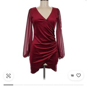 Elegant Burgundy Wrap Dress